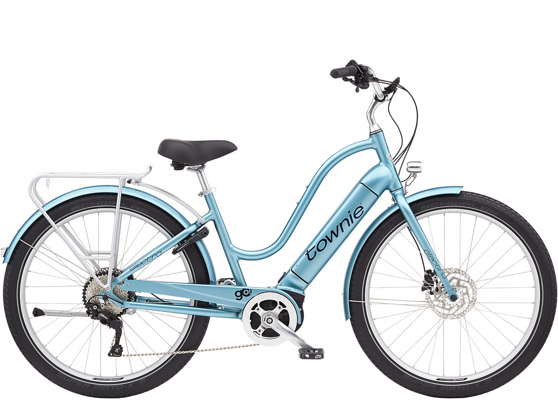 Электровелосипед Electra Townie Path GO! 10D Step Thru Aqua Metallic