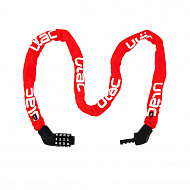 Велосипедный замок Ulac Street Fighter Steel Chain Lock Combo Red