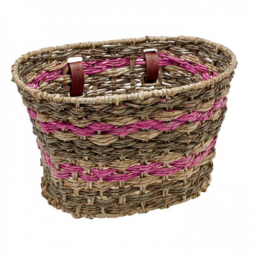 Корзина для велосипеда Electra Natural Palm Frond Basket Espresso Pink